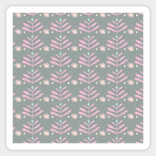 Grey and Pink Mod Blooms Sticker